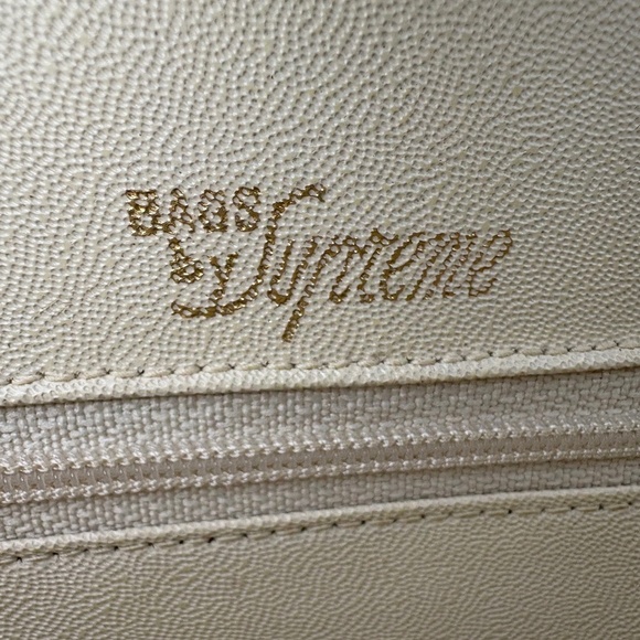 Bags by Supreme White Patchwork Reptile Print Clutch Shoulder Handbag - Picture 12 of 16